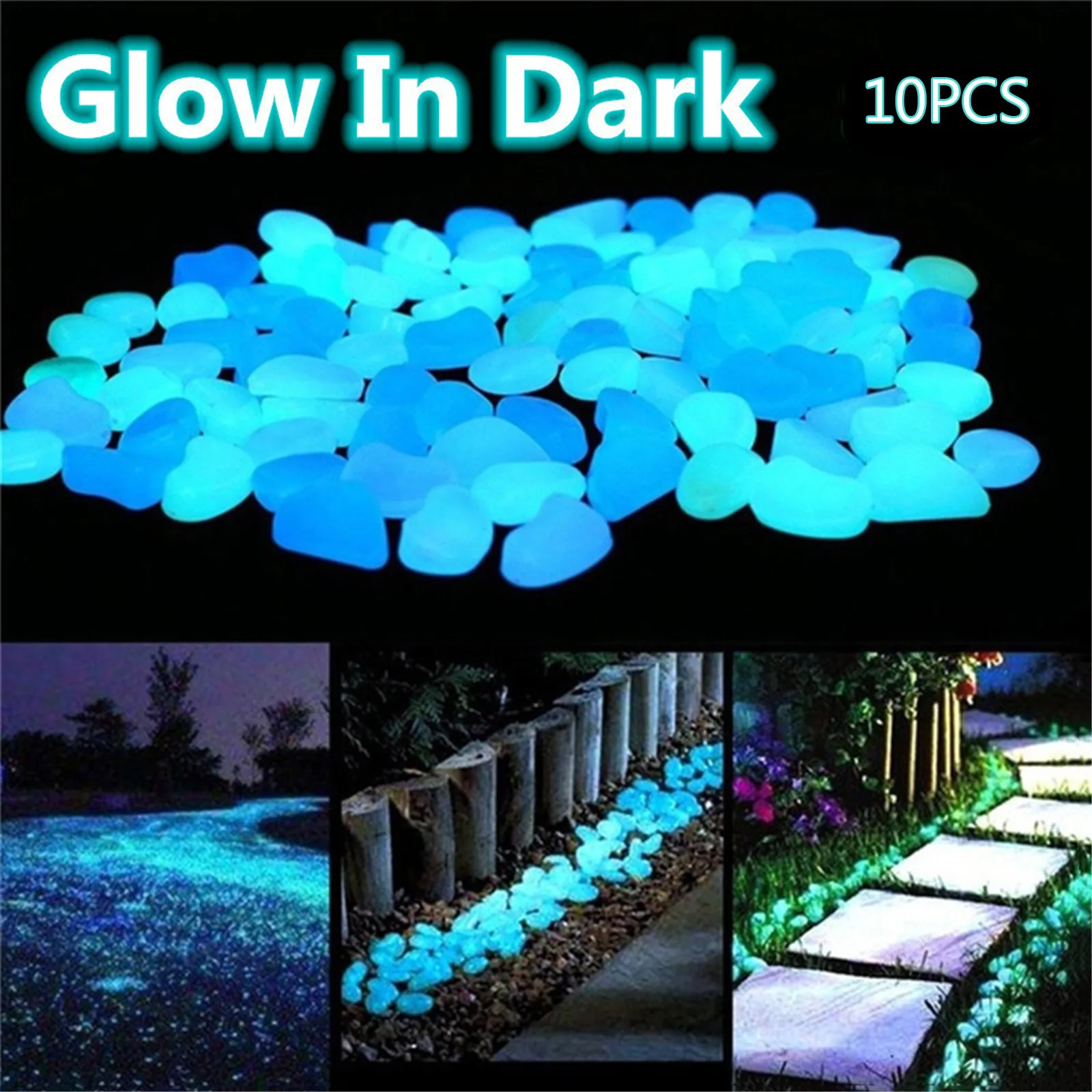 20/50pcs Glow in the Dark Garden Pebbles Glow Stones Rocks for Walkways Garden Path Patio Lawn Garden Yard Decor Luminous Stones