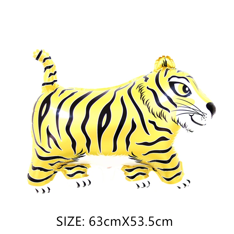 Happy New Year Siberian Tiger Animal Foil Balloon Birthday Party Decorations Kids Boys 5 Years Old Toys