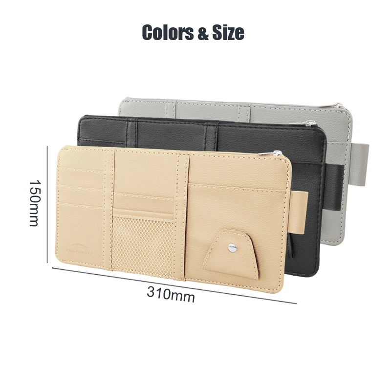 Car Sun Visor Organizer Pocket Pu Leather Stowing Tidying Box For Toyota Corolla Rav4 Camry Prado Yaris Hilux Prius Land Cruiser