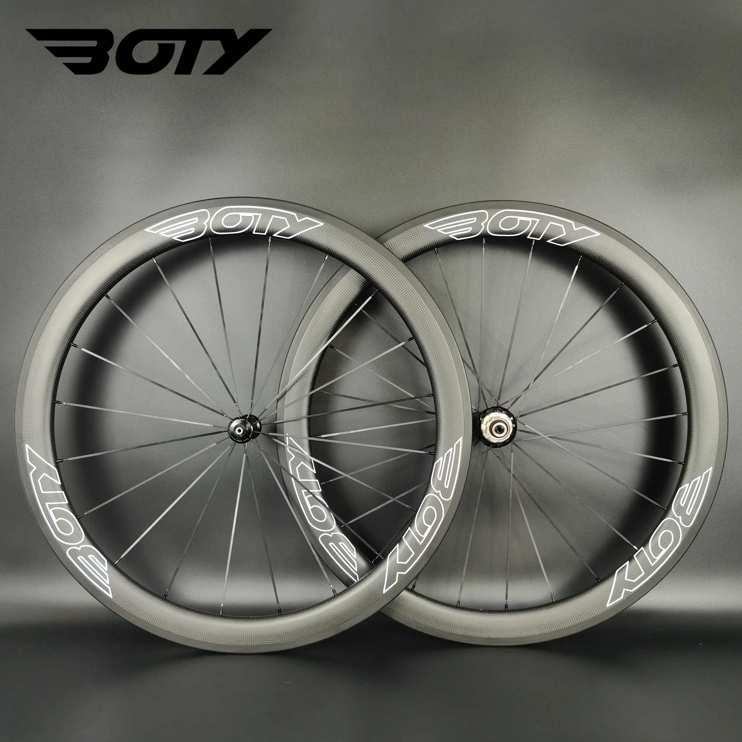 

BOTY 700C Road bike light carbon wheels 50mm depth 25mm width clincher/Tubular Bicycle carbon wheelset with 3k matte finish