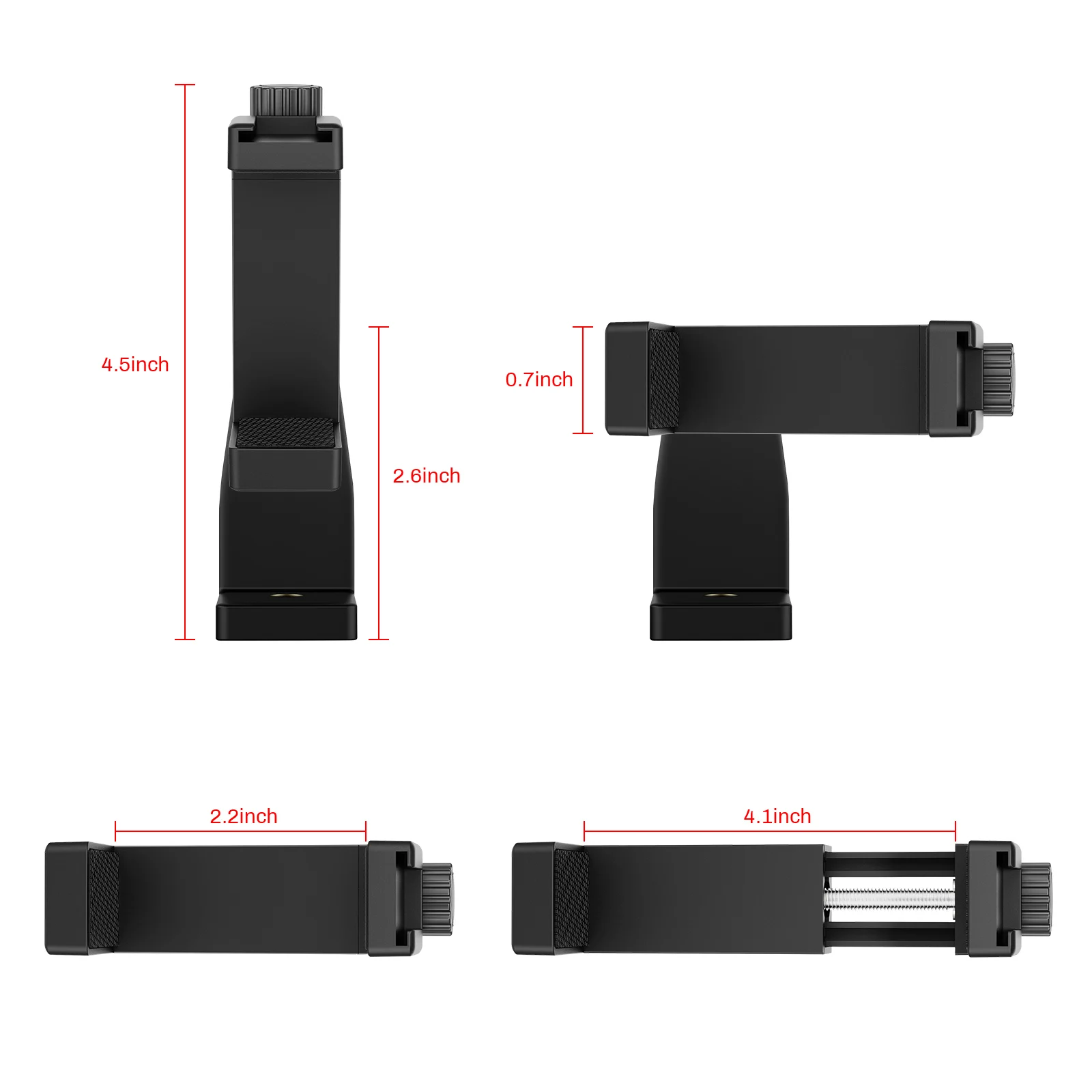 Litufoto للهاتف حامل ثلاثي القوائم 4.1 بوصة تصوير عالمي لهاتف Gopro iPhone Samsung Xiaomi Huawei Phone Travel