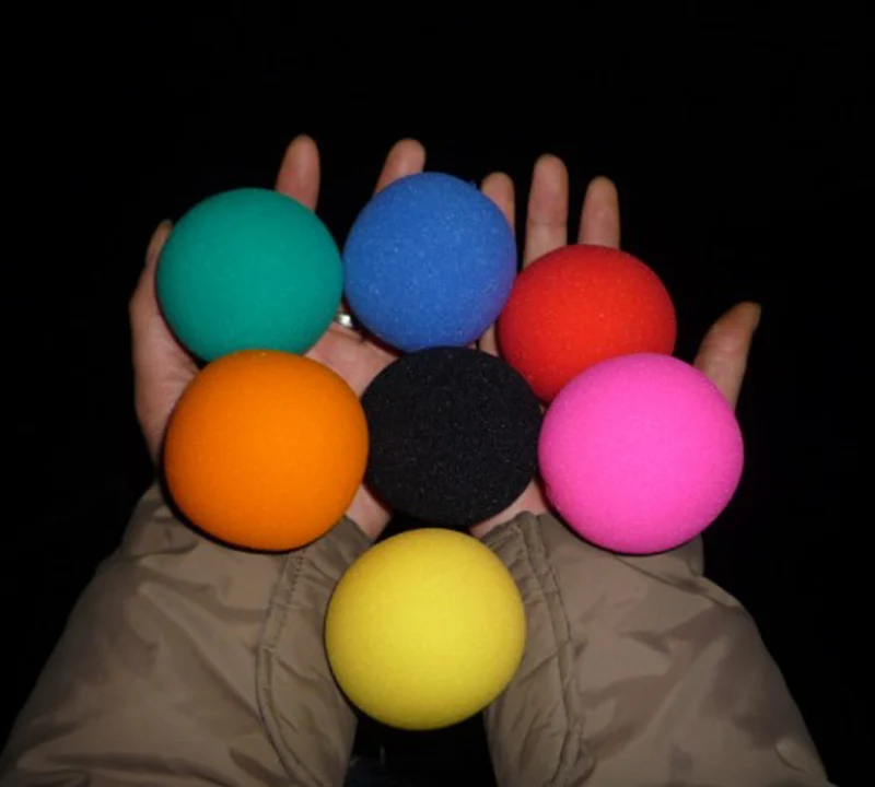 5 PCS 6cm Finger Schwamm Ball (Rot Gelb Blau) magie Tricks Klassische Magier Illusion Komödie Close-Up Bühne Card Magic Acces