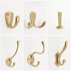 Pure Copper Hook Creative European Style Clothes Hook Door Wardrobe Shoe Cabinet Single Coat Hook Wall Hanging Wall Decoration