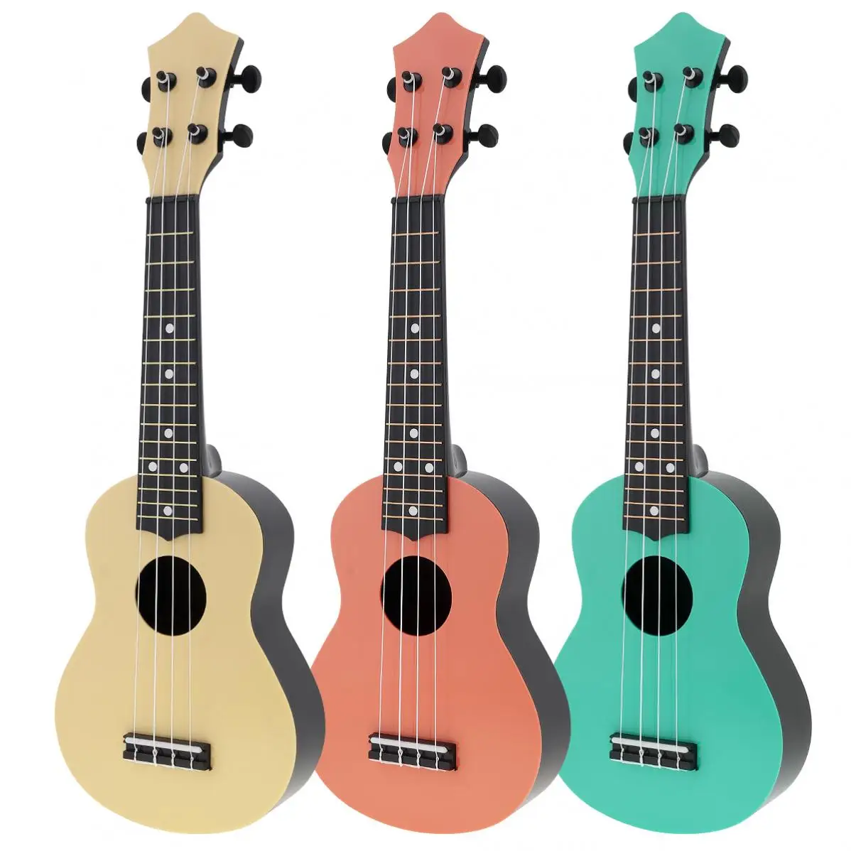 21 Inch Soprano Ukulele Colorful Acoustic 4 Strings Hawaii Guitar + Bag +Tuner +  Strap +String for Music Beginner