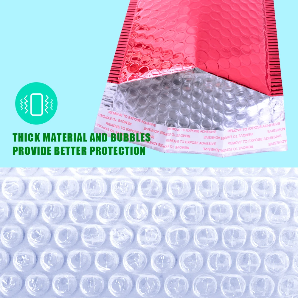 10PCS Dark Red Bubble Mailers Padded Envelopes Packaging Shipping Bags Plastic Bubble Bags Business Postal Mailing Envelope