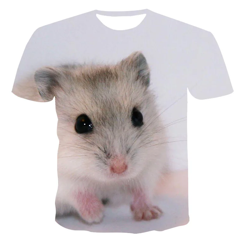 The Newly Released 20213d Printed Cute And Fun Hamster Polyester Breathable And Comfortable Little Boys And Girls T Shirt