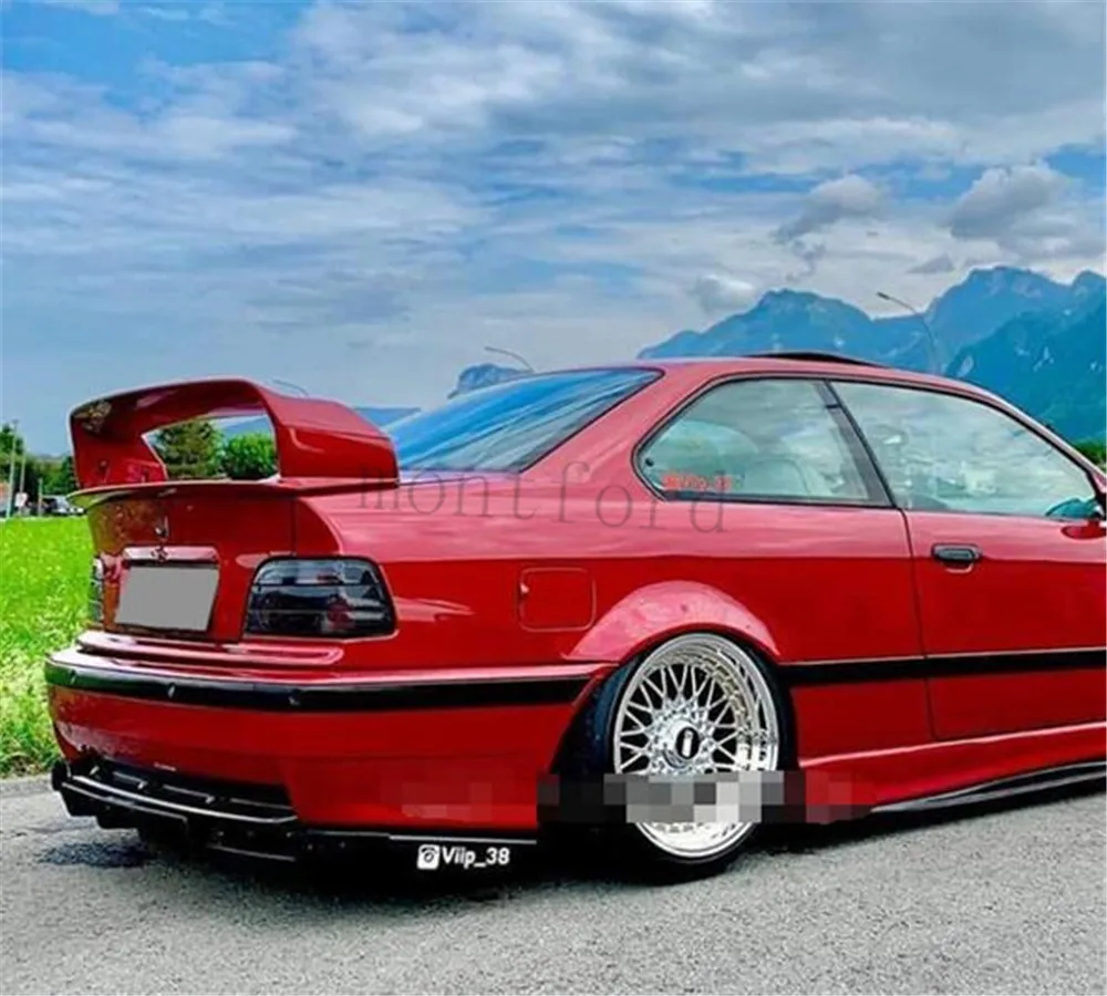For BMW E36 M3 spoiler 1990-2000 BMW M3 series GT Style spoiler E36 Series 3 coupe ABS plastic materail unpainted spoiler