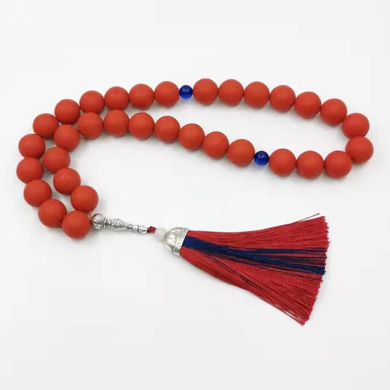 

Tasbih женские четки из матовой Красной смолы, большой размер 33 45 66 99, бисер субха хлопок, с кисточками, Рамадан