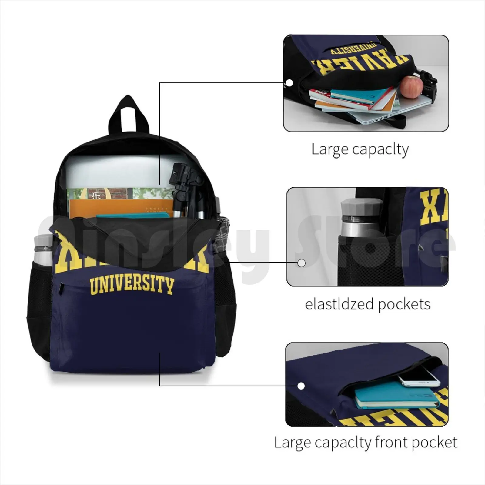 Xavier University School Outdoor Hiking Backpack Waterproof Camping Travel X Men Superhero Cyclops Charels Xavier Professor X
