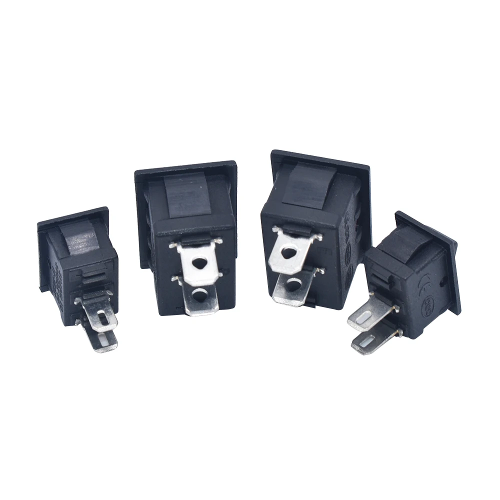 5pcs KCD1 Rocker Switch Push Button Mini Switch 6A-10A 250V KCD1-101 2Pin Snap-in On/Off 10*15 21*15MM Black Red White