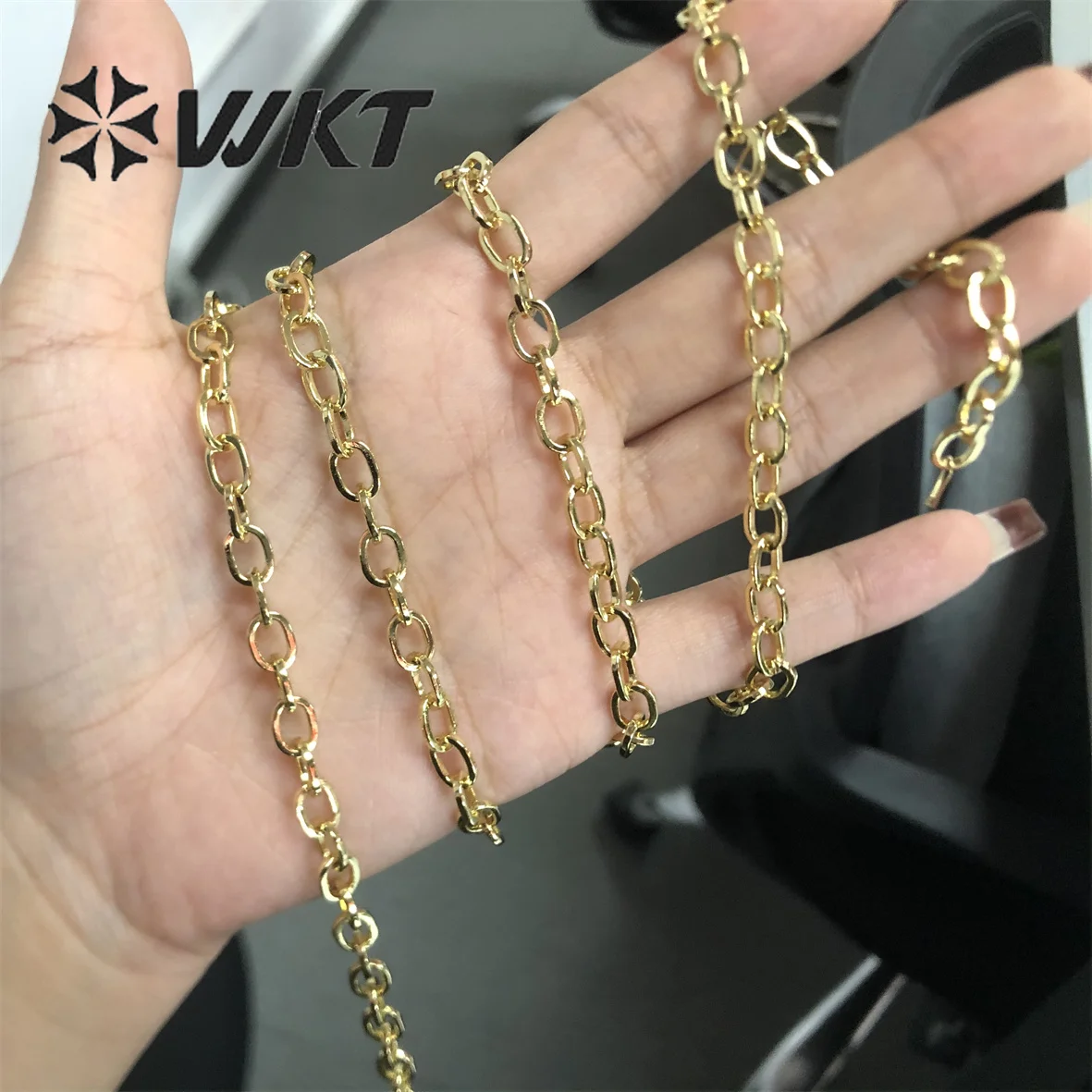 

WT-BC177 Популярная модная свободная цепочка из простого цинкового сплава с позолоченной латунной цепочкой для изготовления браслетов и ожерелья