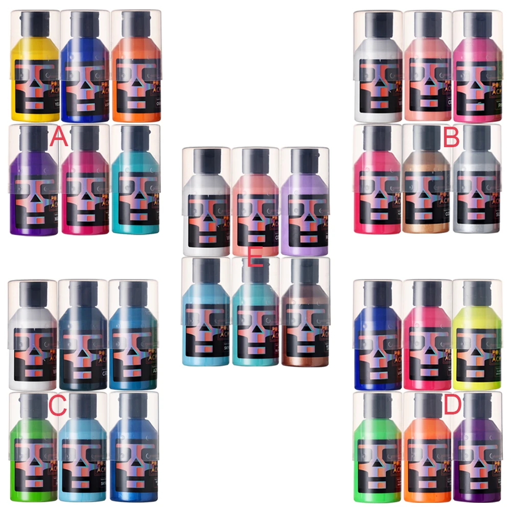 OPHIR 6 colori versando pittura acrilica Set vernice marmorizzata fluida per pittura disegno a olio fai da te artigianato su tela forniture d'arte 100ml TA001