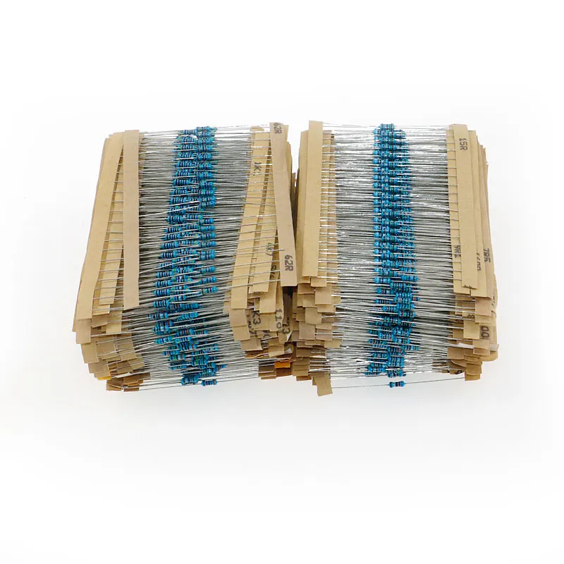 3120pcs/Box 156Value x 20pcs 1% 1/4W Metal Film Resistor Kit 1R-10M Ohm Component Pack