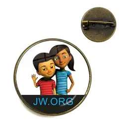 JW.org Brooches Jehovah's Witnesses Art Picture 20mm Glass Cabochon Collar Pins Badge For Bag Clothes Decoration Jewelry Gift