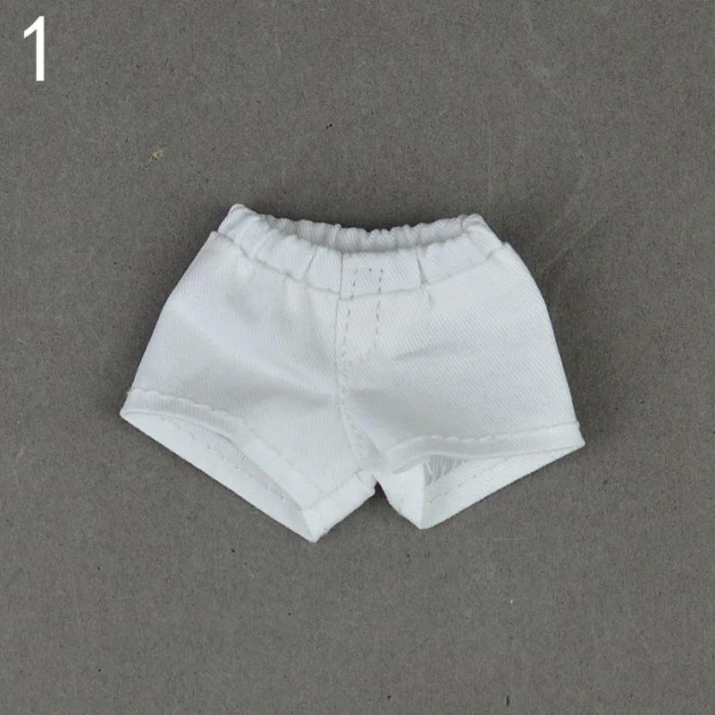 Fashion Denim Jeans Leather Shorts For Barbie Doll Clothes Outfits Trousers For Blythe 1/6 Dolls Accessories Kids Toys