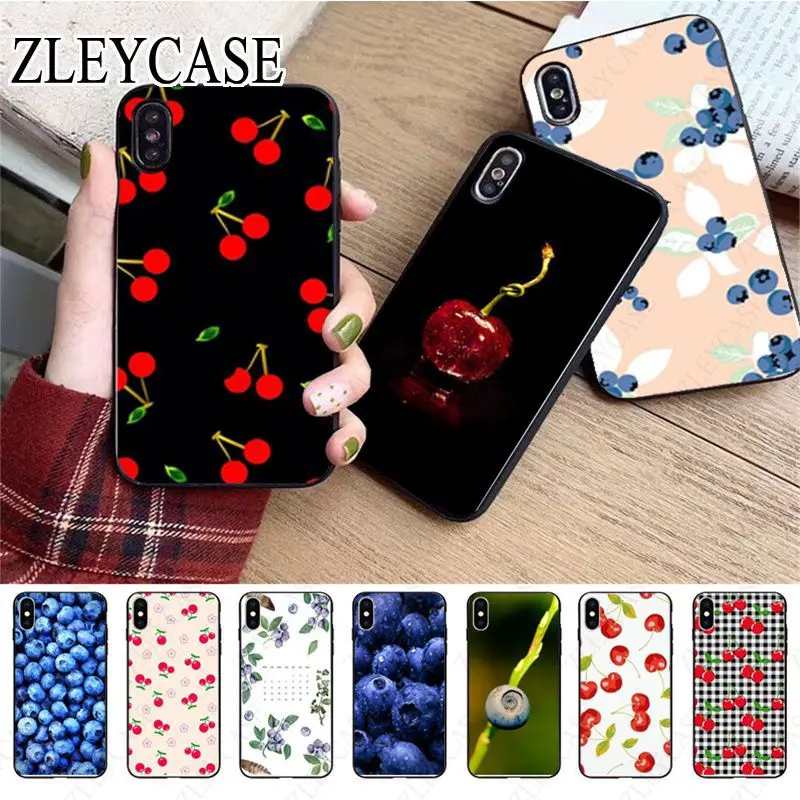 Lovely fruit blueberry cherry Phone Case For iphone 13pro 14pro 15pro 12pro 11pro xs max 7 8 XR 12mini 15plus 13mini SE Cover