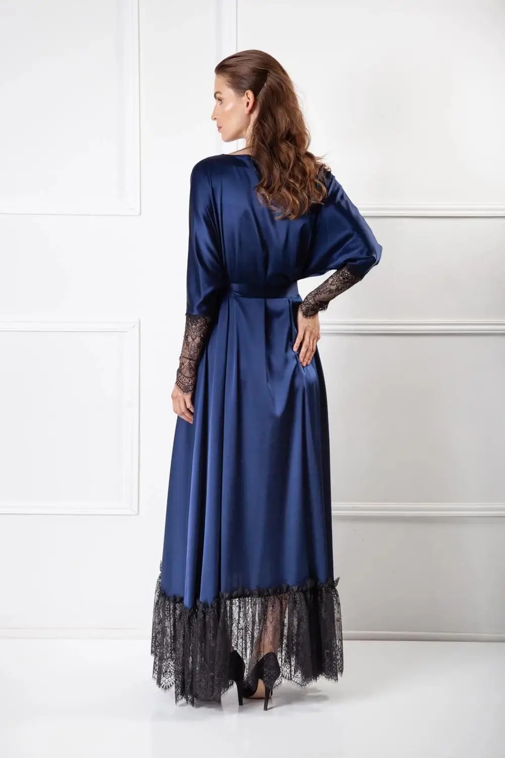 2020 modische Nachthemden Spitze Langarm Vintage Nacht Robe Herbst Winter Frauen Nachtwäsche Kleid Robes