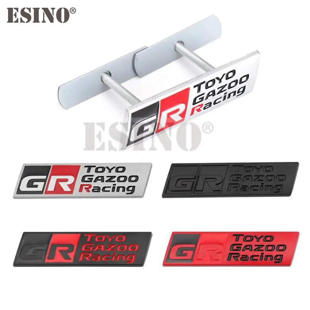 Car Styling Gazoo Racing GR 3D Car Front Grill Zinc Alloy Badge Adhesive Metal Emblem Decal for Toyota Supra AE86 GT86 Corolla