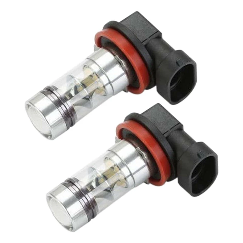 2X H8 H11 H16 6000K White 100W High Power LED Fog Light Driving Bulb DRL