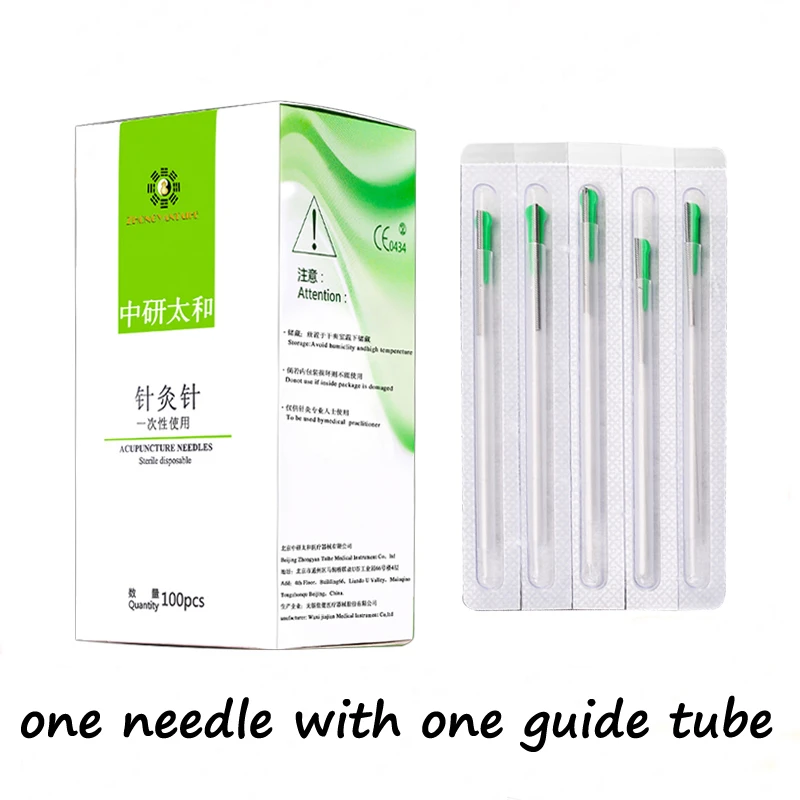 100pcs/box acupuncture needle disposable tube needle one needle with one guide tube beauty massage