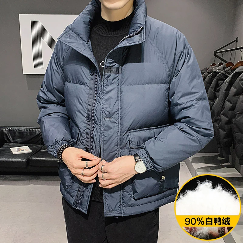 Chaqueta de plumón de pato para hombre, abrigos gruesos a prueba de viento, cálidos, informales, Parkas sueltas, prendas de vestir, B332, invierno, 2022