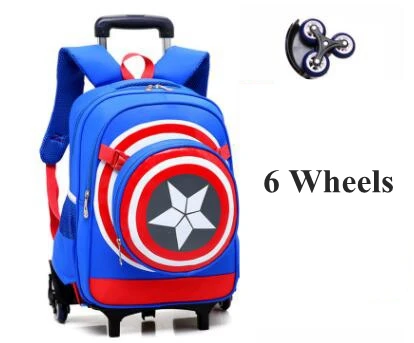 kids wheeled backpack for boys school bag with wheels Children School trolley bags travel luggage School Rolling backpack Bags