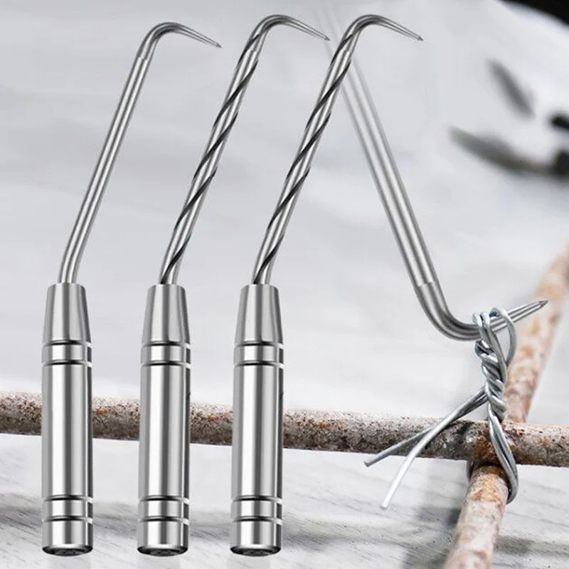 Construction Site Rebar Binding Hook Building Steel Wire Knitting Pliers Deformed Bar Metal Rod Tying Tools Grape Vines Tier