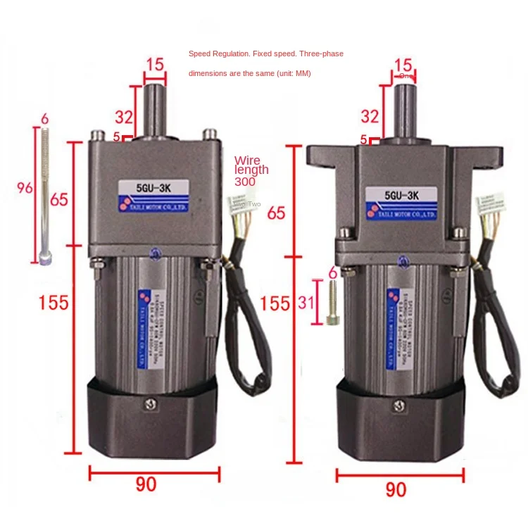 Imagem -03 - Motor de Velocidade ac com Caixa de Redução 120w 220v 5gu3k250k