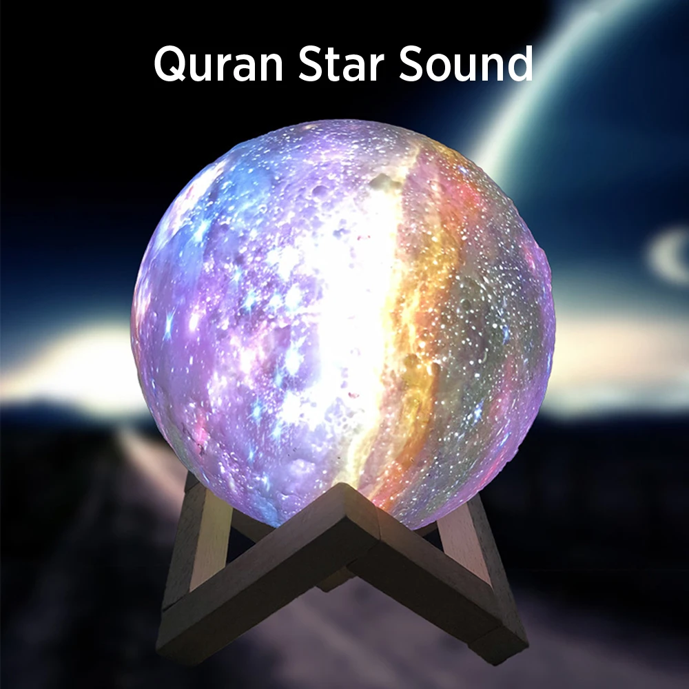 

Equantu Bluetooth Speakers LED Touch Night Light Quran Speaker 8GB FM Wireless Speaker Colorful Starry Muslim Gift With Remoter