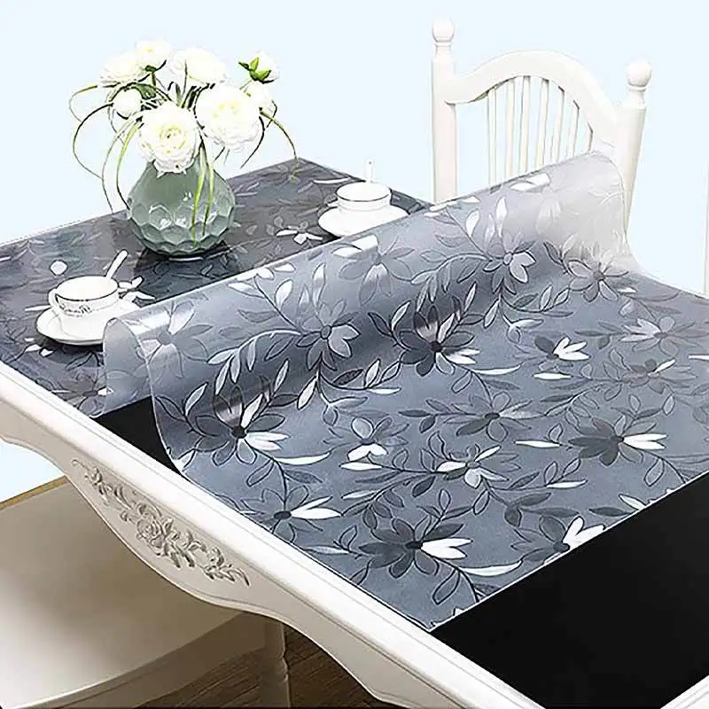 

3.0mm Thick PVC Tablecloths Soft Glass Protective Mat PVC Tablecloth Waterproof Transparent Table Protective Mat For Rectangular