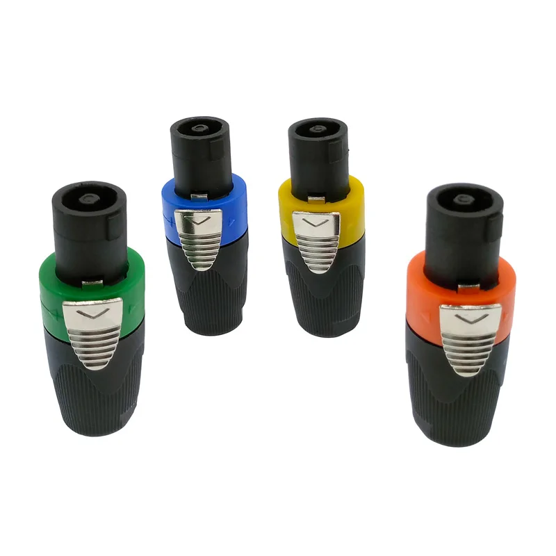スピーカーpowerconコネクタ4ポールコネクタ,10個,プロのキャンバスマイク,スピーカーアンプ,電源コネクタ