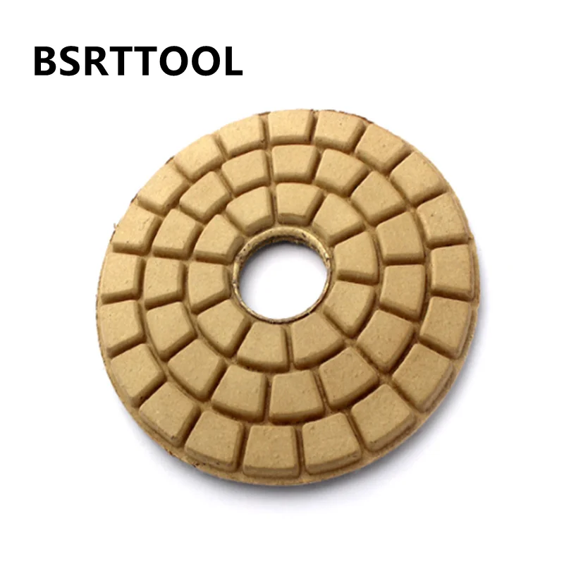 BSRTTOOL 2pcs 3" White Diamond Pad Resin Advanced Polishing Disc For Granite Marble Buffing Disc