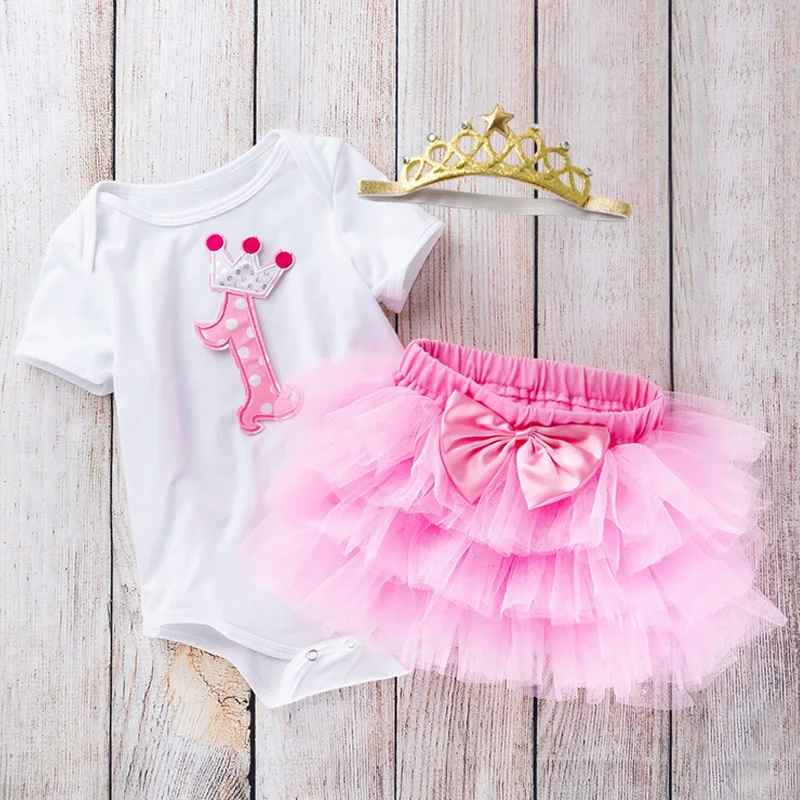 2 Year Baby Girl Dress Princess Girls Tutu Dress Toddler Kids Clothes Baby Baptism 2st First Birthday Outfits Infantil Costume