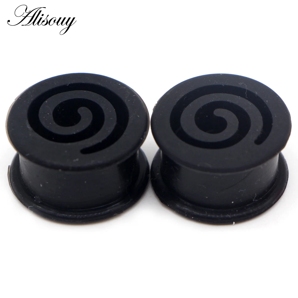 Alisouy 2 szt. Hollow spirale koło silikonowe wskaźniki uszu zatyczki tunele Oreja Piercing ucha Expander nosze unisex biżuteria do ciała — zdjęcie 4