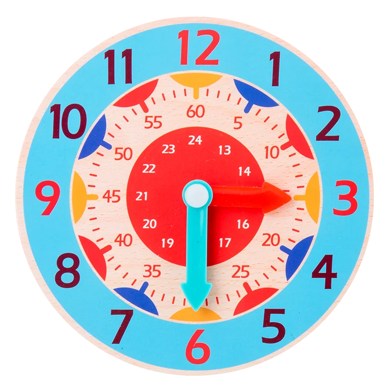 Wood Little Clock Puzzle Toys for Children Kids Time Cognition Colorful Watch Toy Montessori Toys Early Learning Preschool Home