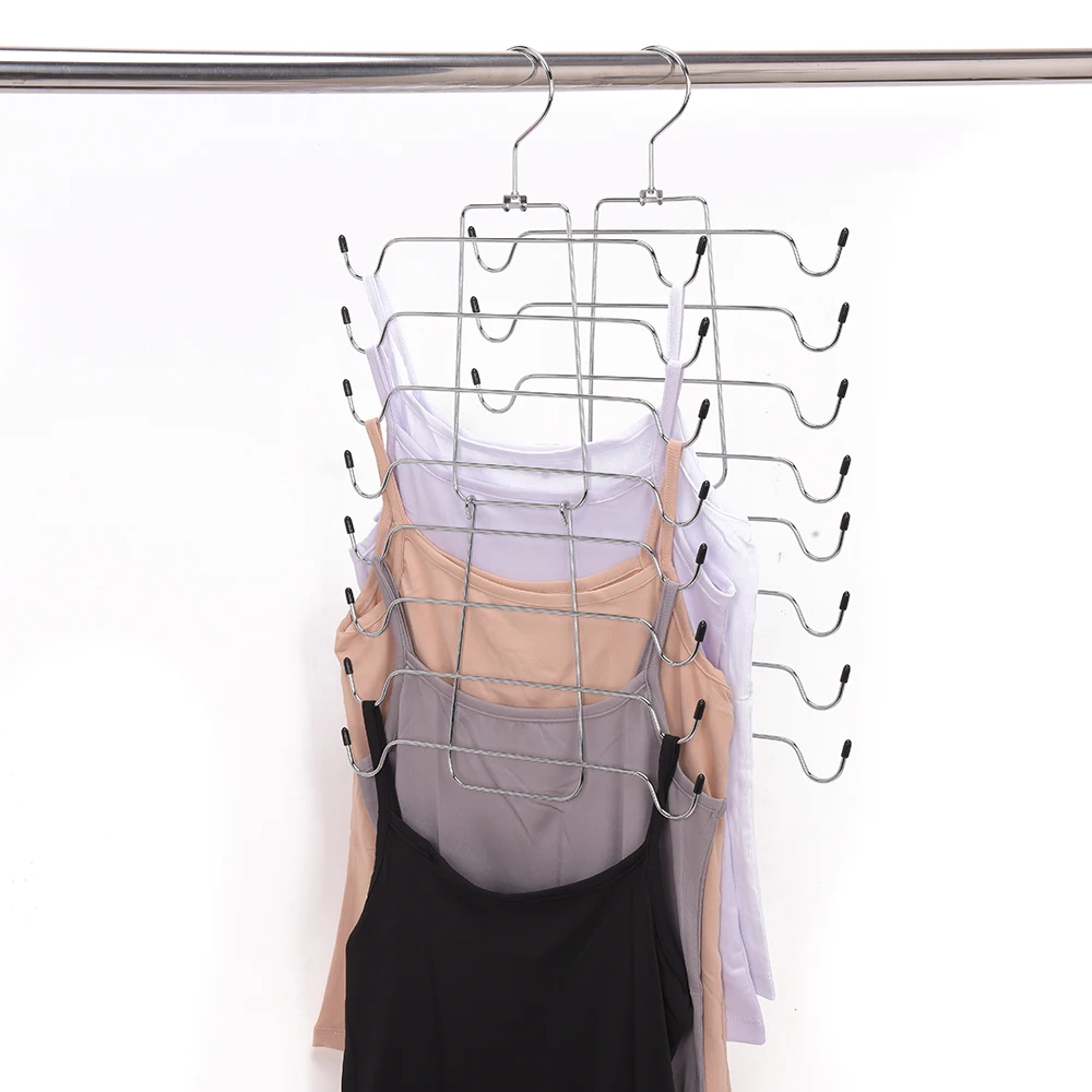 Folding Metal Bra Hanger Underwear Tank Hanger Multifunções Swimwear Rack Espaço Saving Clothes Organizer 16 Ganchos