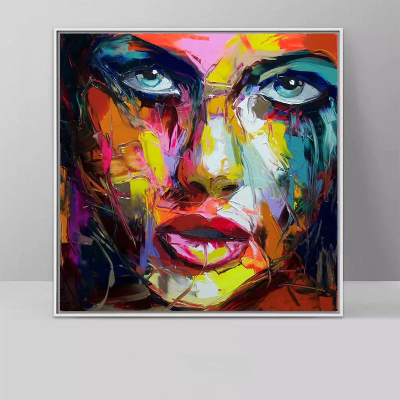 Raphael Laventure face Hand painted oil painting picture portrait Palette knife canvas acrylic texture colorful large home decor