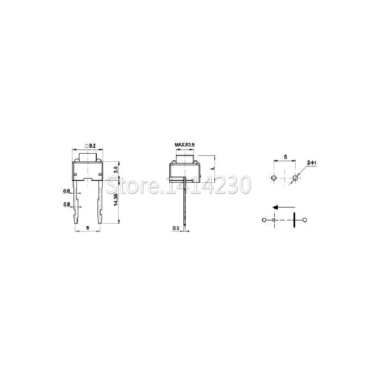 100Pcs Tactile Switch Momentary Tact 6x6x11 6*6*11mm Middle pin 2pins