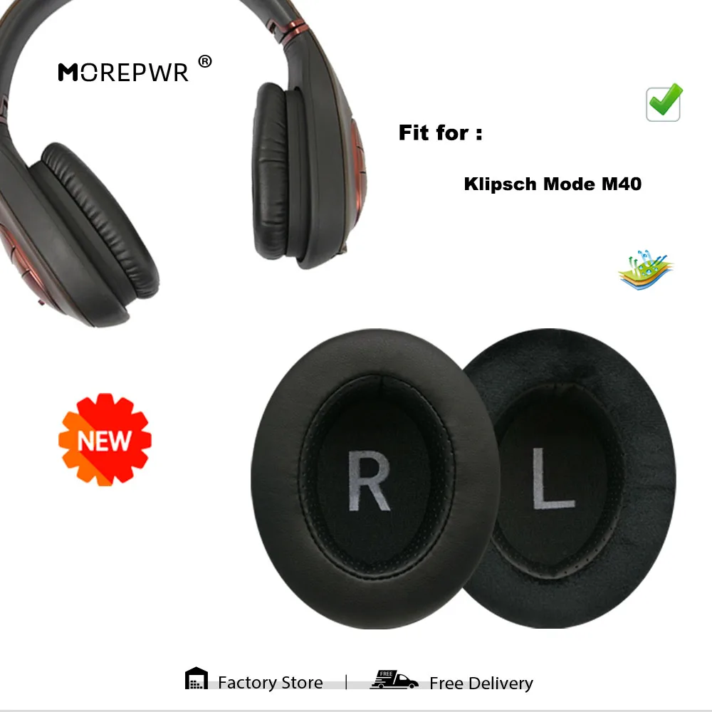 

Morepwr New Upgrade Replacement Ear Pads for Klipsch Mode M40 Headset Parts Leather Cushion Velvet Earmuff Earphone Sleeve