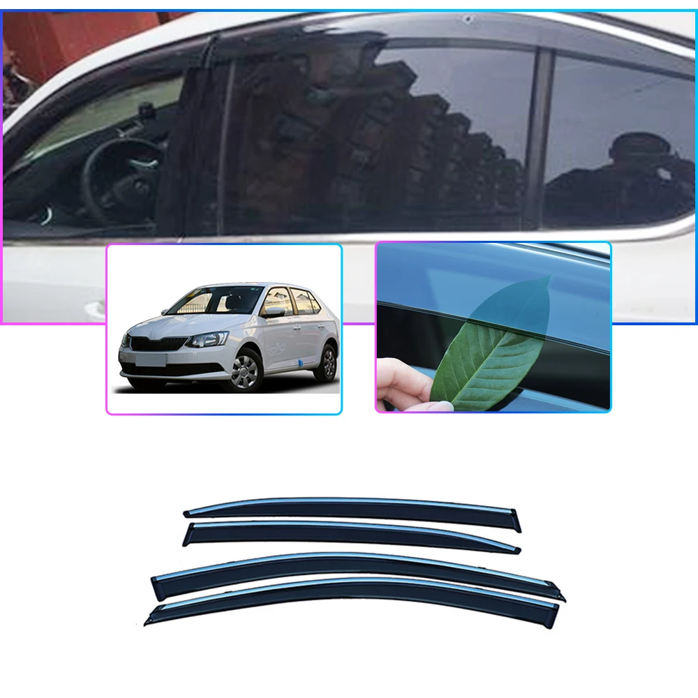 

For Skoda Fabia 2015 2016 2017 2018 ABS Car Smoke Window Sun Rain Visor Deflector Guard Styling Accessories