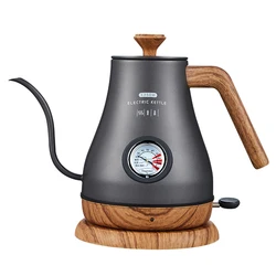 Temperature control cut off boil dry protection housing tea coffee water thermometer electric gooseneck kettle long spour