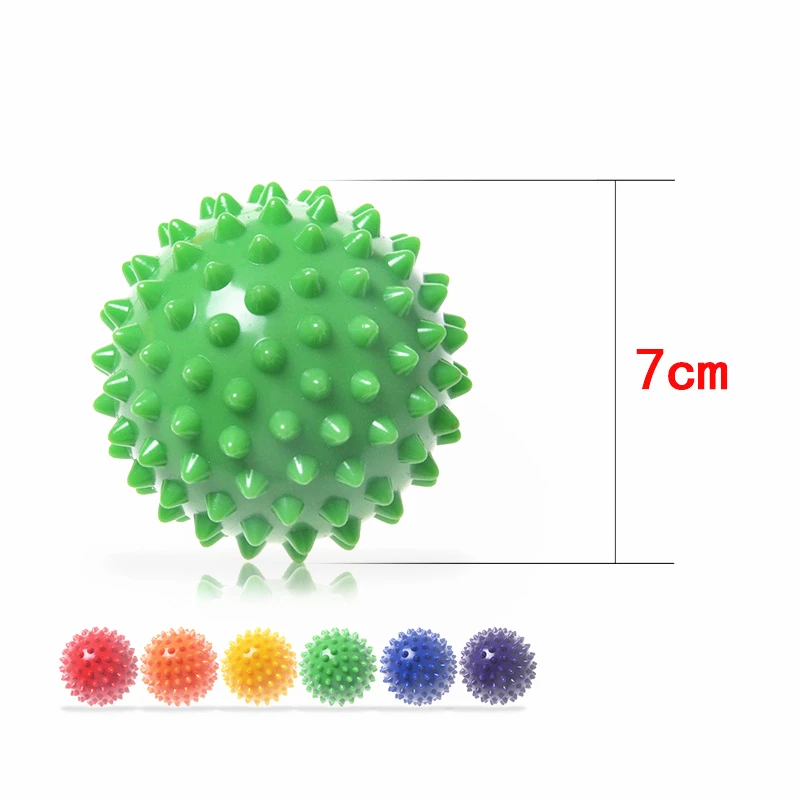 1 PCS 7CM PVC Spiky Massage Ball High Density Yoga Hedgehog Exercise Balls for Reliever Treatment Foot Pain & Plantar Fasciitis