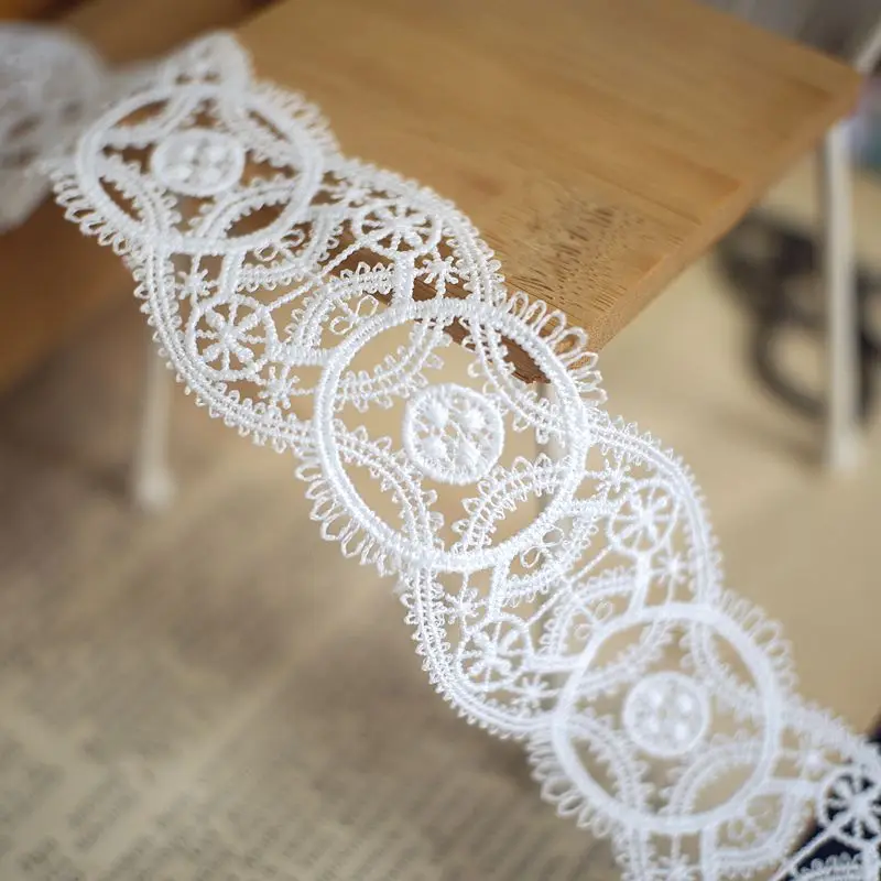 10meter Pure cotton water-soluble embroidery lace DIY wedding materials headdress belt clothing home textile lace