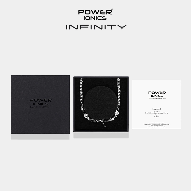 Power Ionics INFINITY Series New Trendy Cuban Chain 5mm Men Women Fashion Jewelry Health Germanium Necklace Free Engraved Gifts