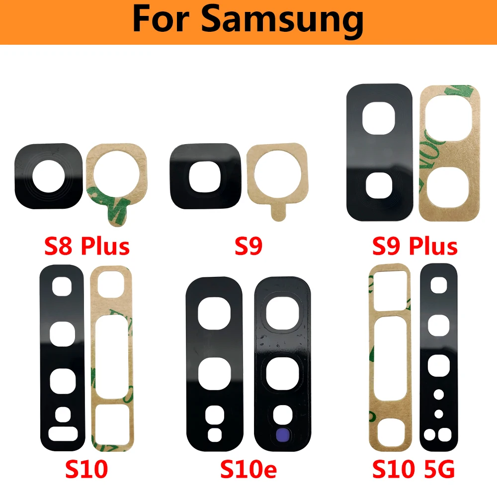 2Pcs， NEW Rear Back Camera Glass Lens For Samsung S10 5G S10 S10e S20 S8 S9 S21 Plus S20 Ultra Camera Glass With Adhesive