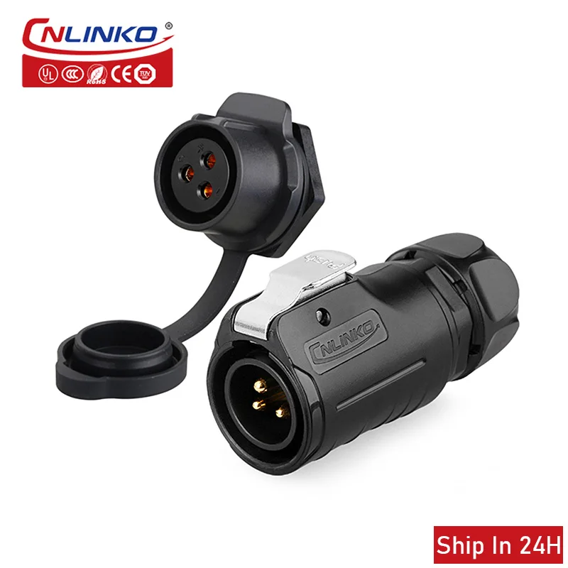 

Cnlinko LP20 Plastic Waterproof 3pin 20A Plug Panel Straight Socket Adapter Power Connector for City Street Lighting Equipment