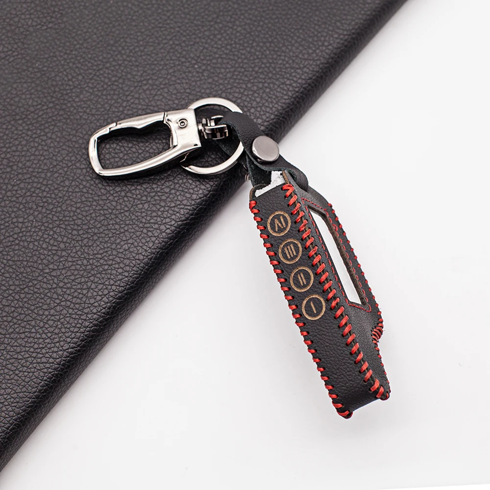 M4 Classic Style 100% Leather Key Case Perfect fit For Russian Scher Khan M4 M3 lcd Two Senses Remote Car Alarm System