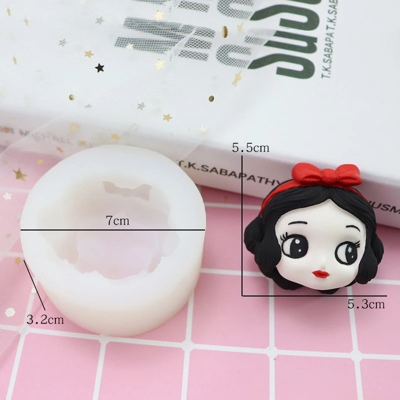 Cute Princess Doll Head Face Silicone Mold Fondant Cake Decoration Mould Sugarcraft Chocolate Baking Tool For Cake Gumpaste Form