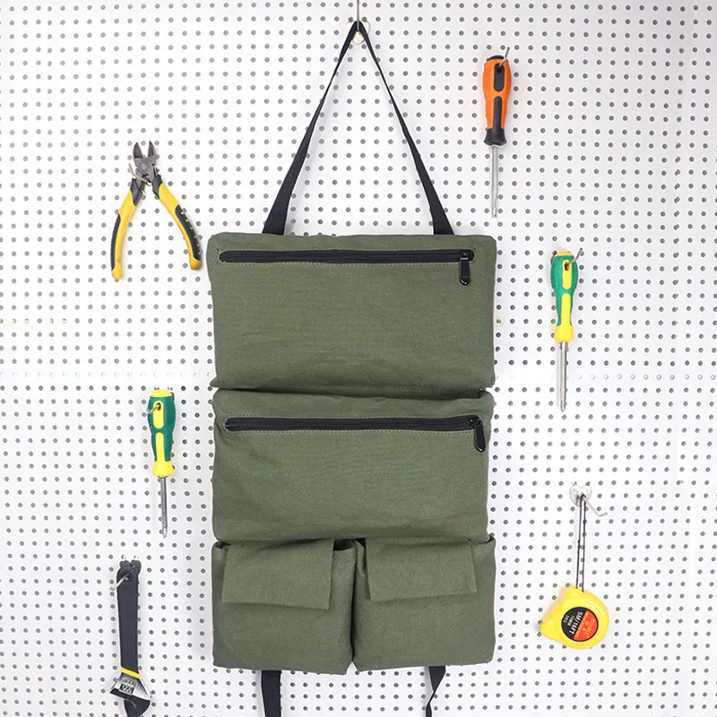 WESSLECO Multi-Purpose Repair Tool Pouch Wrench Screwdriver Roll Hanging Zipper Carrier Tote Bag