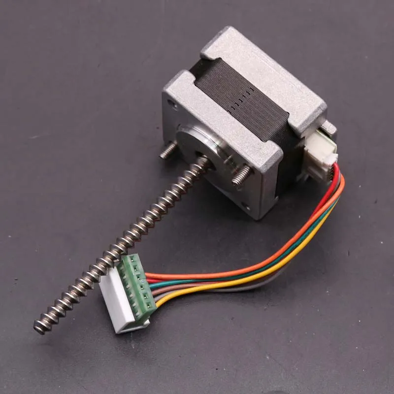 35mm Micro Stepper Motor 2-Phase 6-Wire Step Angle: 1.8 Degrees With Dual Ball Bearing NEMA 14 Motor 64mm Long Screw Rod Shaft